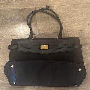 Tumi Black Tote with Gold Accents